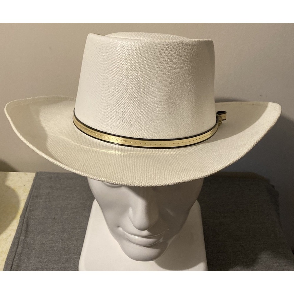 Hard Shell Cowboy Hat Made in Mexico Hecho in Mexico White Hat Panama Black Gold